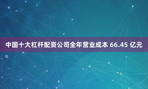 中国十大杠杆配资公司全年营业成本 66.45 亿元
